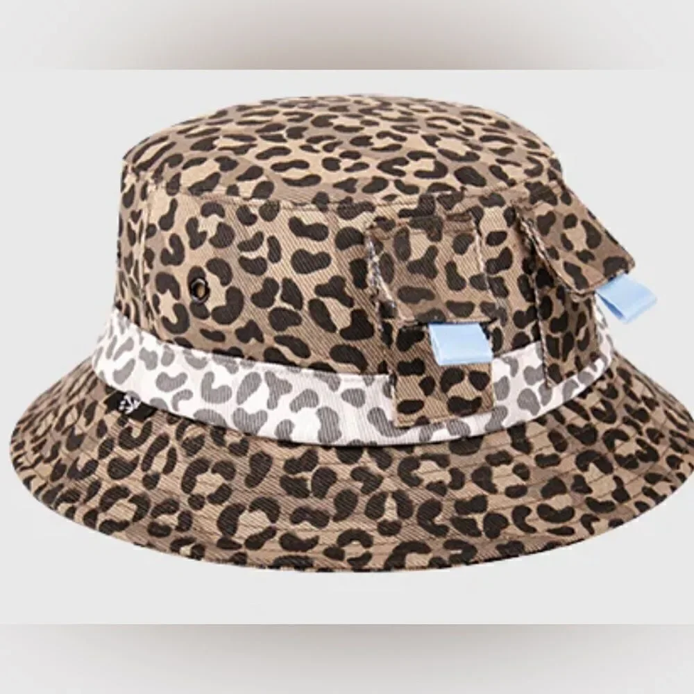 NWT The Hideout Clothing Co Brown Leopard Octagon Classic Bucket Hat Breathable